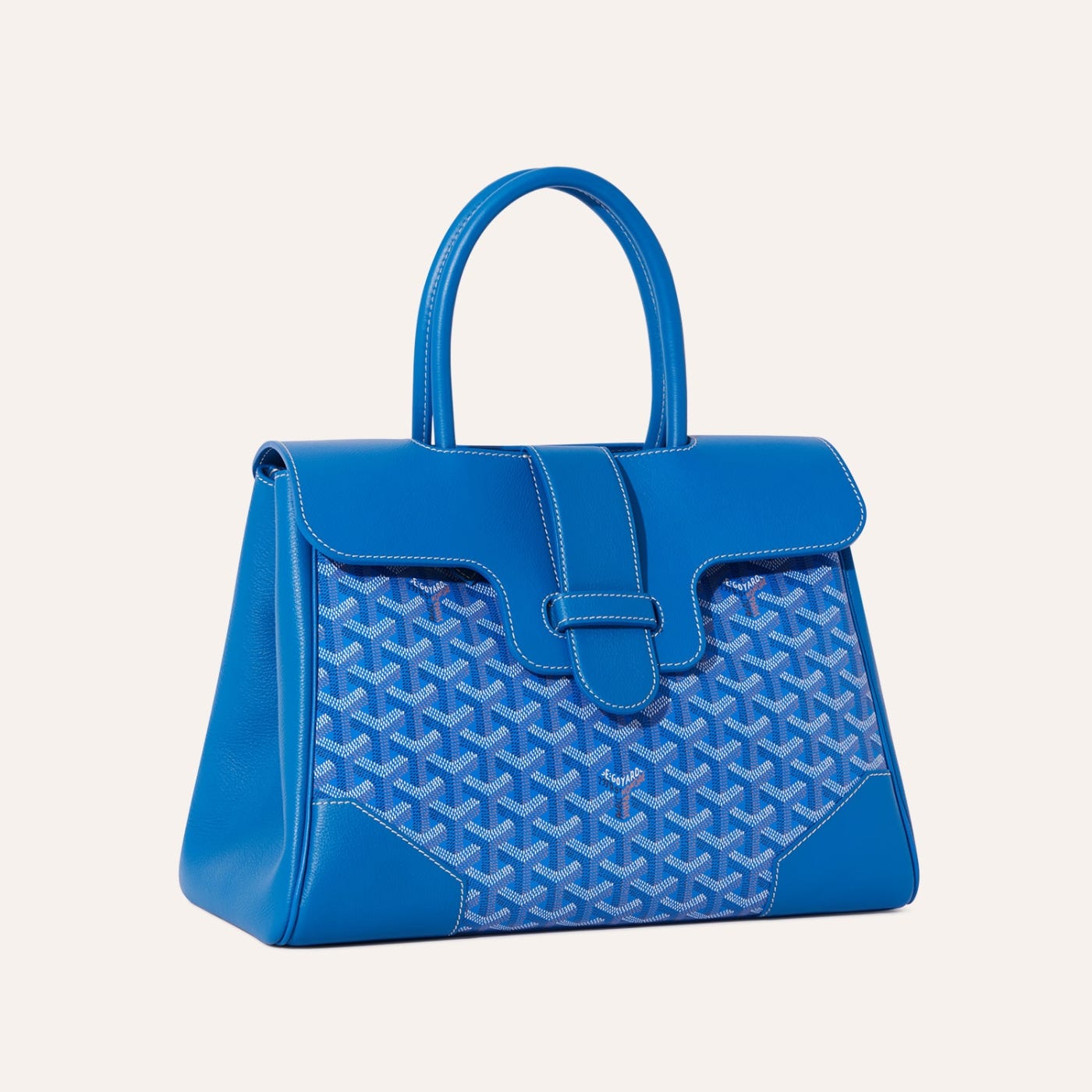 Goyard Saigon Tote Sky Blue Goyardine Canvas Palladium Hardware - Image 2